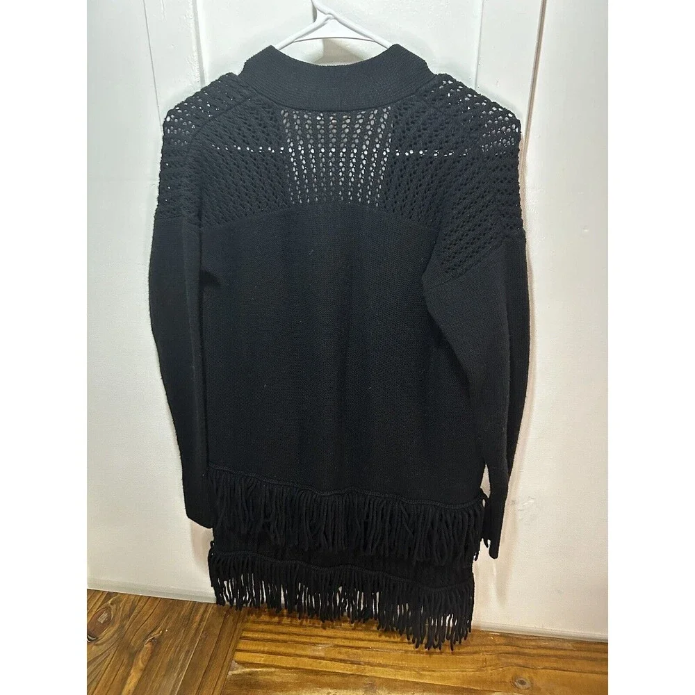 Rebecca Taylor Fringe Knit Wool Cardigan Sweater Women’s Small